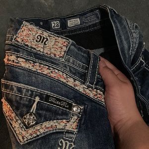 Blue Jean MissMe jeans, size 28, inseam 31. mid-rise/easy boot